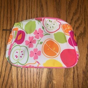 Floral Fruit Print Cosmetic Bag